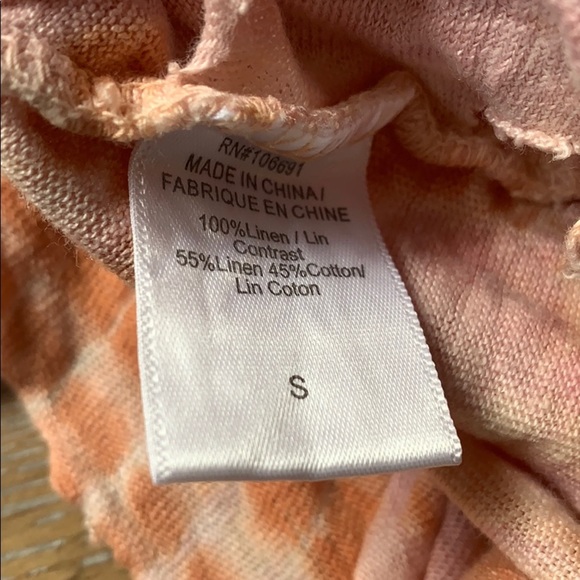 YOUNG FABULOUS & BROKE V-NECK TWISTER TEE IN PEACH BAMBOO WASH S - Picture 5 of 8